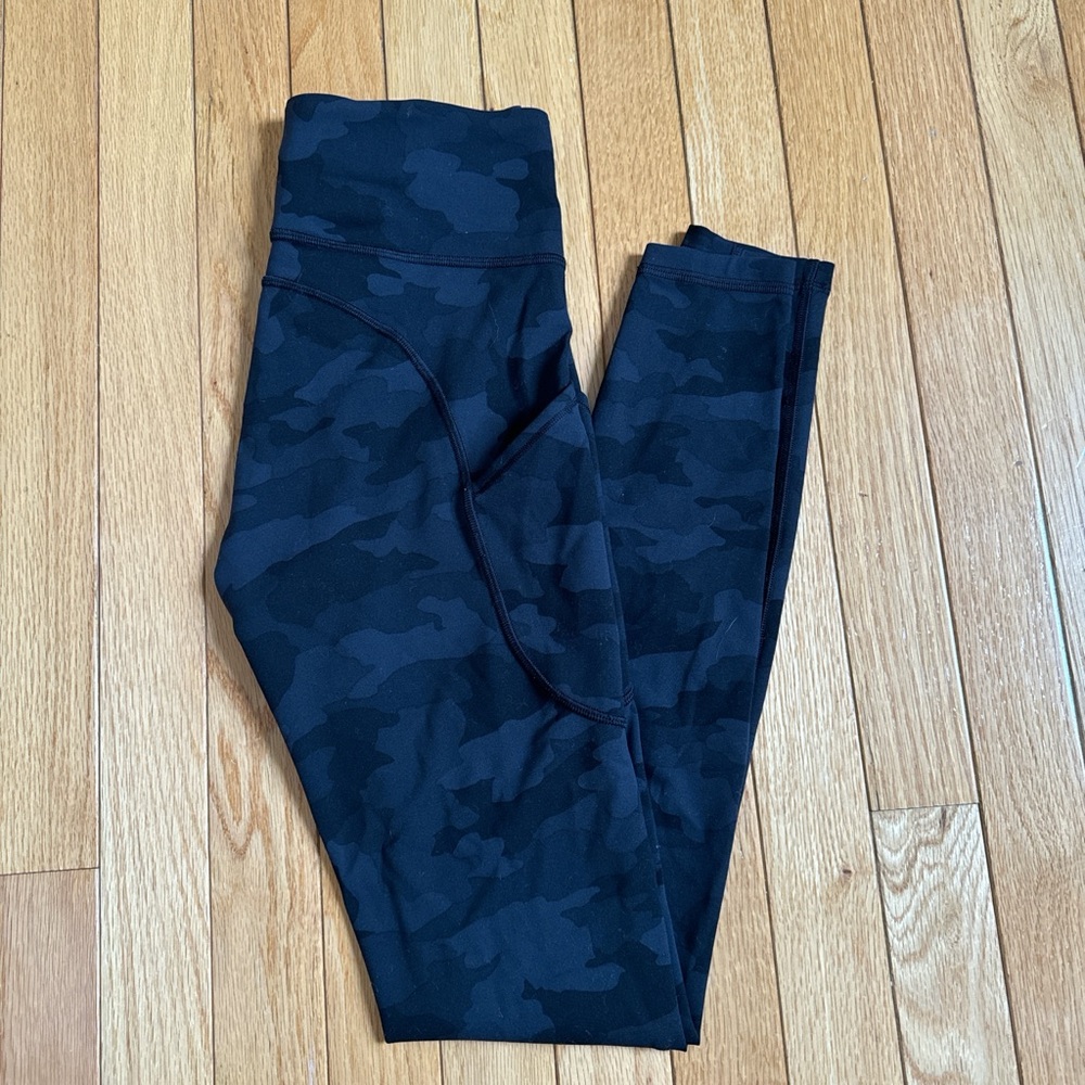 Lululemon black camo leggings , full length